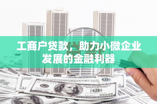安居工商户贷款，助力小微企业发展的金融利器