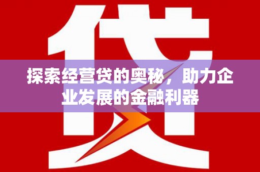 安居探索经营贷的奥秘，助力企业发展的金融利器