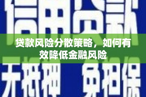 安居贷款风险分散策略，如何有效降低金融风险
