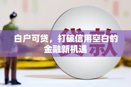 安居白户可贷，打破信用空白的金融新机遇