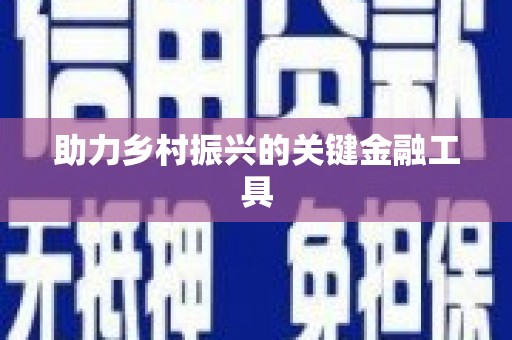 安居助力乡村振兴的关键金融工具