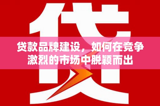 安居贷款品牌建设，如何在竞争激烈的市场中脱颖而出