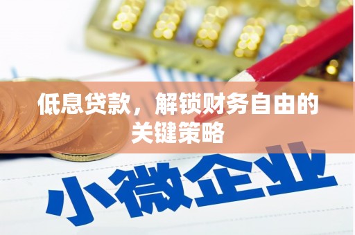 安居低息贷款，解锁财务自由的关键策略