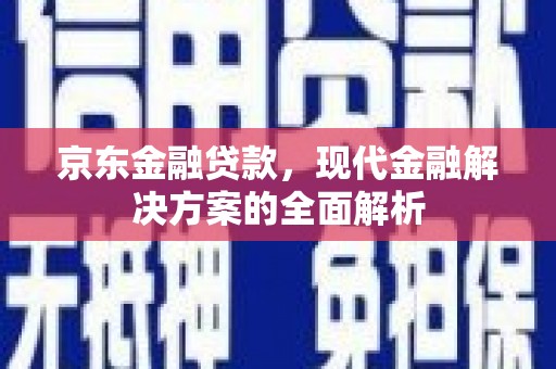 安居京东金融贷款，现代金融解决方案的全面解析