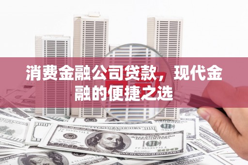 安居消费金融公司贷款，现代金融的便捷之选