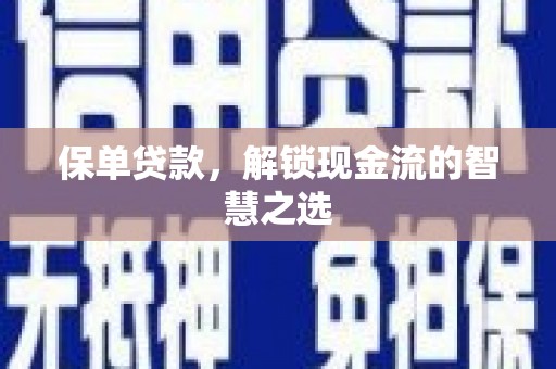 安居保单贷款，解锁现金流的智慧之选