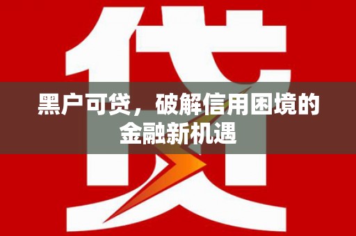 安居黑户可贷，破解信用困境的金融新机遇