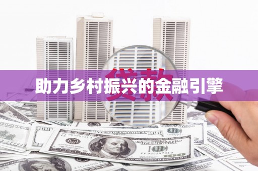 安居助力乡村振兴的金融引擎